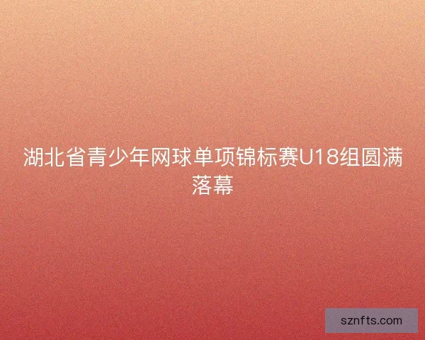 湖北省青少年网球单项锦标赛U18组圆满落幕