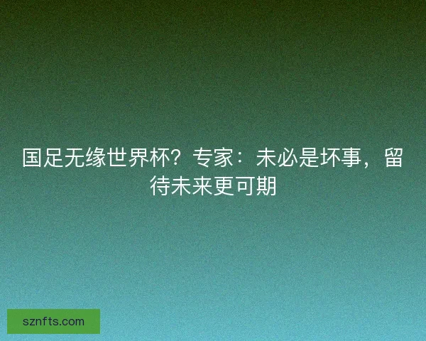 国足无缘世界杯？专家：未必是坏事，留待未来更可期